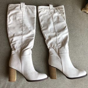 Beige Tall Boots
